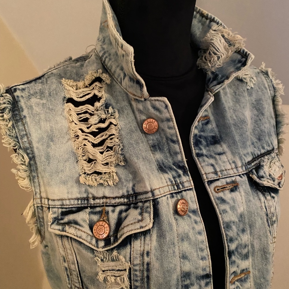 Zara denim vest - washed out look for a fun outfit. Med.
